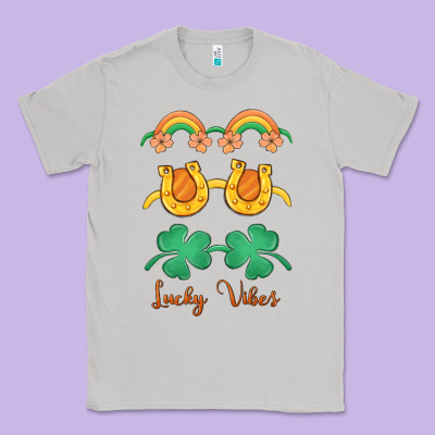 Lucky Vibes St. Patrick's Day Classic Tee Designed By Maliassmallbusiness