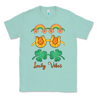 Seafoam lucky vibes st. patrick's day Classic Tee - MaliasSmallBusiness