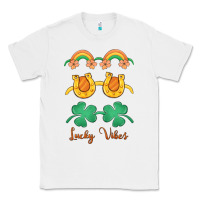White lucky vibes st. patrick's day Classic Tee - MaliasSmallBusiness