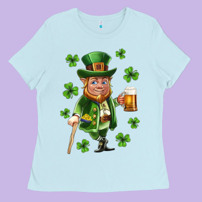 St Patricks Elf Ladies Tee Designed By Neo Western