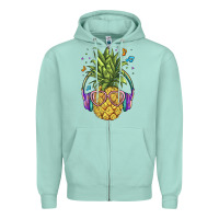 Seafoam pineapple with headphone Zipper Hoodie - BarkalooDesign