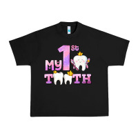 Black my first tooth with teeth for girls Urban Heavy Tee - AdoDesignShop