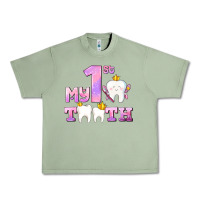 Oil Green my first tooth with teeth for girls Urban Heavy Tee - AdoDesignShop