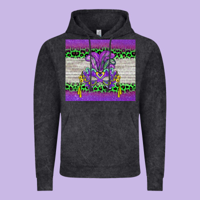 Mardi Gras  Mask Vintage Hoodie Designed By Barkaloodesign