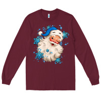 Burgundy winter christmas santa claus Long Sleeve Tee - MaliasSmallBusiness