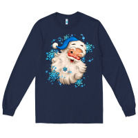 Navy winter christmas santa claus Long Sleeve Tee - MaliasSmallBusiness