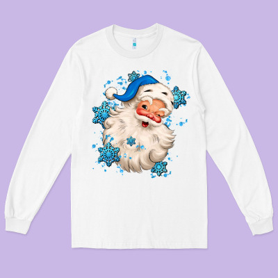 Winter Christmas Santa Claus Long Sleeve Tee Designed By Maliassmallbusiness