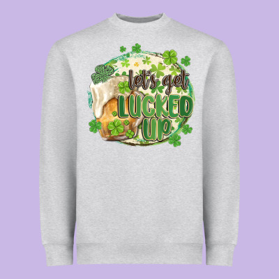 Let's Get Lucked Up Heavyweight Sweatshirt Designed By Maliassmallbusiness