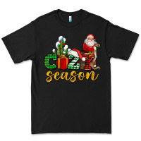 Black cozy season with santa christmas tree cactus and gift Premium Tee - AdoDesignShop