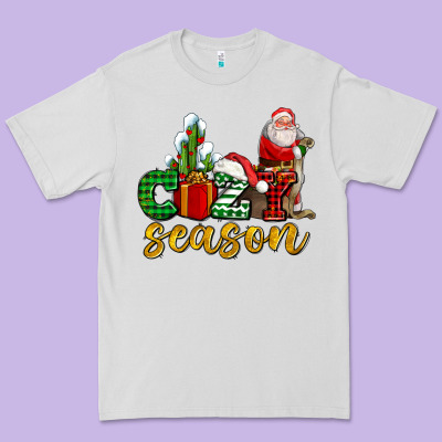 Cozy Season With Santa Christmas Tree Cactus And Gift Premium Tee Designed By Adodesignshop