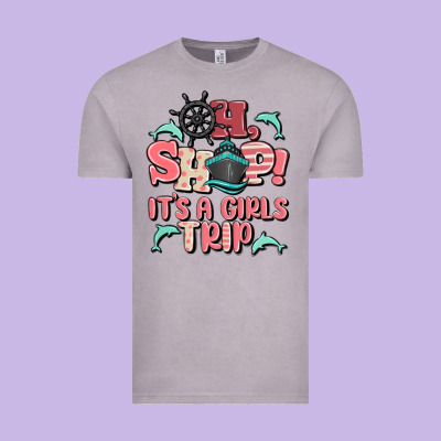 Oh Ship It's A Girls Trip Vintage Tee Designed By Maliassmallbusiness