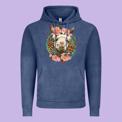 Western Llama And Roses Vintage Hoodie Designed By Lillyallendesigns