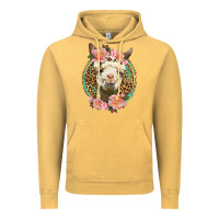Vintage Mustard western llama and roses Vintage Hoodie - LillyAllenDesigns