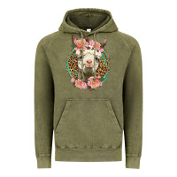 Vintage Olive western llama and roses Vintage Hoodie - LillyAllenDesigns