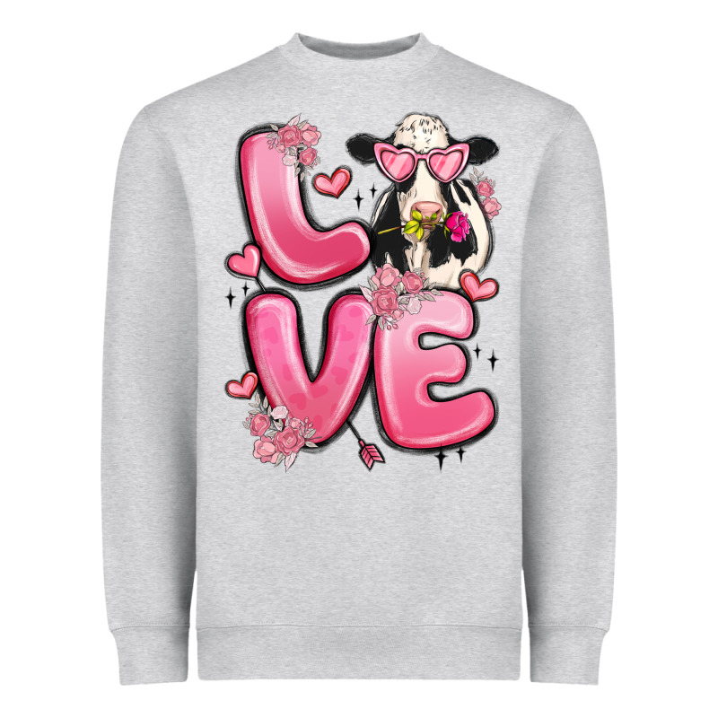 Love Cow Valentine's Day Heavyweight Sweatshirt by MaliasSmallBusiness | Teevron