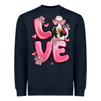 Navy love cow valentine's day Heavyweight Sweatshirt - MaliasSmallBusiness