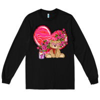Black valentines heart with bear Long Sleeve Tee - NancyCooperArtShop
