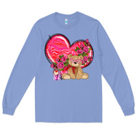 Colony Blue valentines heart with bear Long Sleeve Tee - NancyCooperArtShop