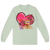 Matcha valentines heart with bear Long Sleeve Tee - NancyCooperArtShop