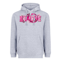 Heather Grey Cancer Believe Heavyweight Hoodie - NancyCooperArtShop