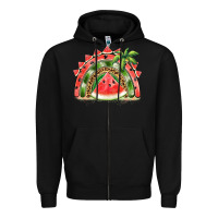 Black watermelon slice  rainbow Zipper Hoodie - BarkalooDesign