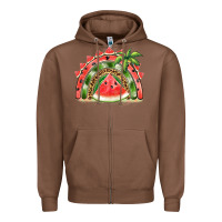 Chestnut watermelon slice  rainbow Zipper Hoodie - BarkalooDesign