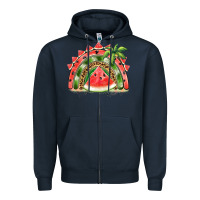 Navy watermelon slice  rainbow Zipper Hoodie - BarkalooDesign
