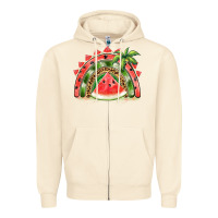 Sandshell watermelon slice  rainbow Zipper Hoodie - BarkalooDesign