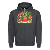 Smoke watermelon slice  rainbow Zipper Hoodie - BarkalooDesign