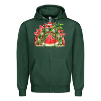 Sports Green watermelon slice  rainbow Zipper Hoodie - BarkalooDesign