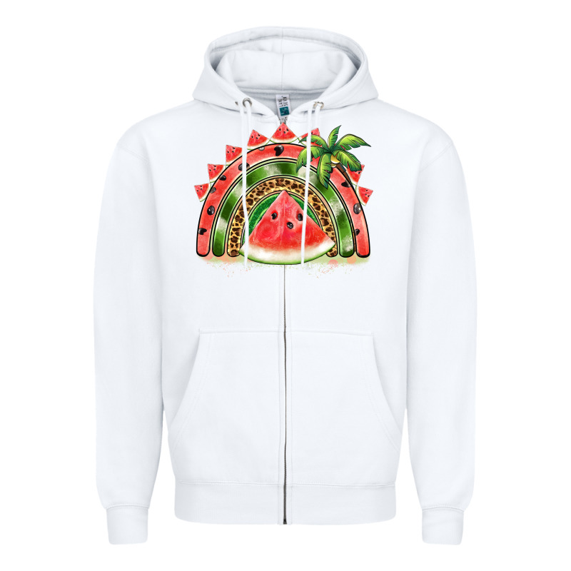 Watermelon Slice  Rainbow Zipper Hoodie by BarkalooDesign | Teevron