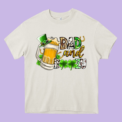 Bad And Boozy Heavy Core Tee Designed By Racoondesign