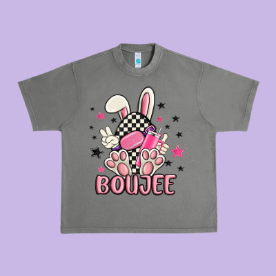 Boujee Checkered Easter Bunny Egg Trending Urban Heavy Tee Designed By Maliassmallbusiness
