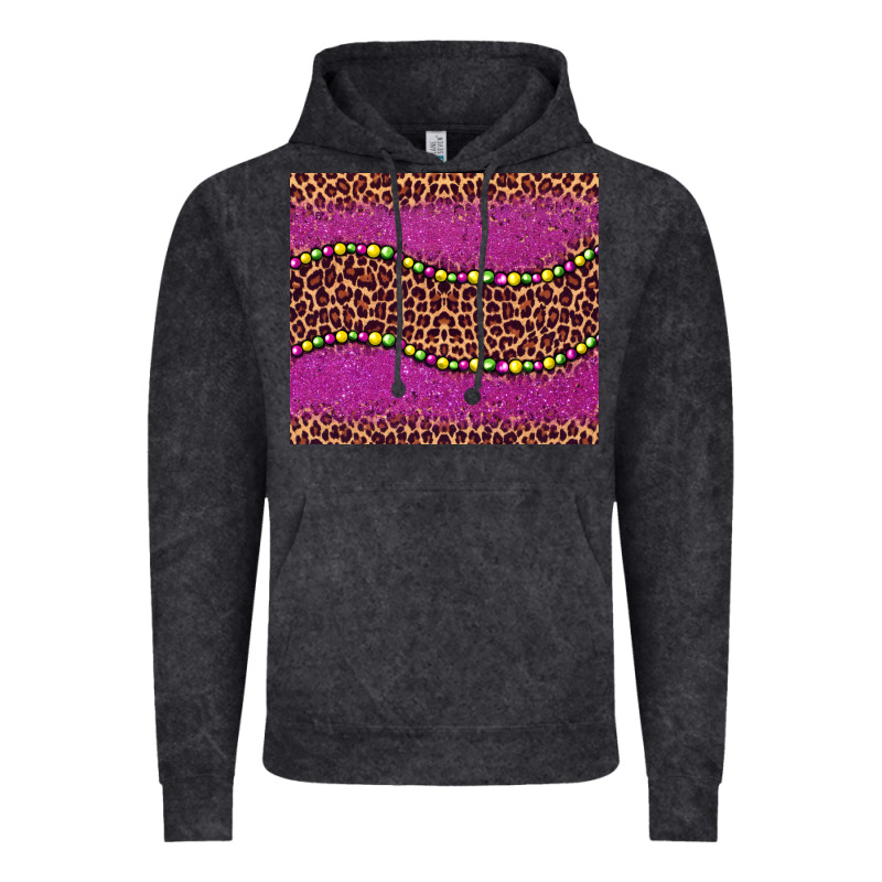 Mardi Gras  Leopard Pink Glitter Bead Vintage Hoodie by BarkalooDesign | Teevron