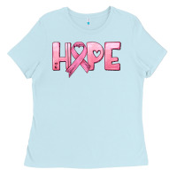 Baby Blue hope and pink ribbon Ladies Tee - HRA Design Shop