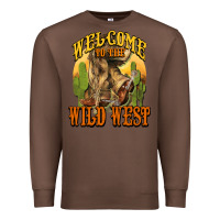 Chestnut Welcome to the wild west Cowboy boots Premium Sweatshirt - HowdyJamesFarm