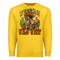 Lemon Welcome to the wild west Cowboy boots Premium Sweatshirt - HowdyJamesFarm