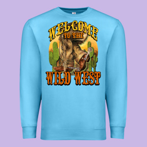 Welcome To The Wild West Cowboy Boots Premium Sweatshirt Designed By Howdyjamesfarm