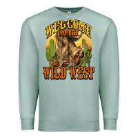 Seafoam Welcome to the wild west Cowboy boots Premium Sweatshirt - HowdyJamesFarm