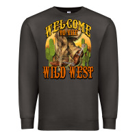 Smoke Welcome to the wild west Cowboy boots Premium Sweatshirt - HowdyJamesFarm