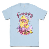Dusty Blue groovy chick easter Classic Tee - MaliasSmallBusiness