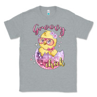 Heather Grey groovy chick easter Classic Tee - MaliasSmallBusiness