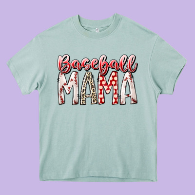 Baseball  Mama Heavy Core Tee Designed By Racoondesign
