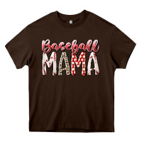 Chocolate Brown baseball  mama Heavy Core Tee - RacoonDesign