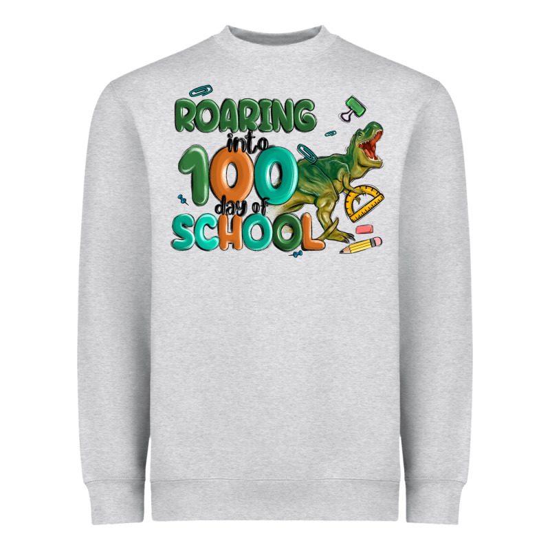 Roaring Into 100 Day Of School Heavyweight Sweatshirt by MaliasSmallBusiness | Teevron