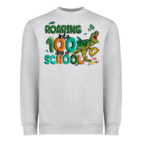 Heather Grey roaring into 100 day of school Heavyweight Sweatshirt - MaliasSmallBusiness