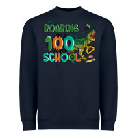 Navy roaring into 100 day of school Heavyweight Sweatshirt - MaliasSmallBusiness