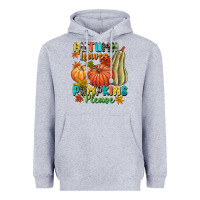 Heather Grey Autumn leaves pumpkins please Heavyweight Hoodie - NancyCooperArtShop