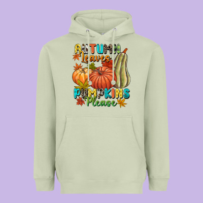 Autumn Leaves Pumpkins Please Heavyweight Hoodie Designed By Nancycooperartshop
