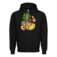 Black pineapple enjoying Zipper Hoodie - BarkalooDesign